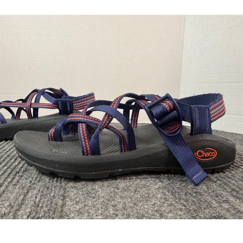 Chaco Z Cloud 2 Womens 9 Navy Blue Red Strappy Hiking Sandals Toe Loop